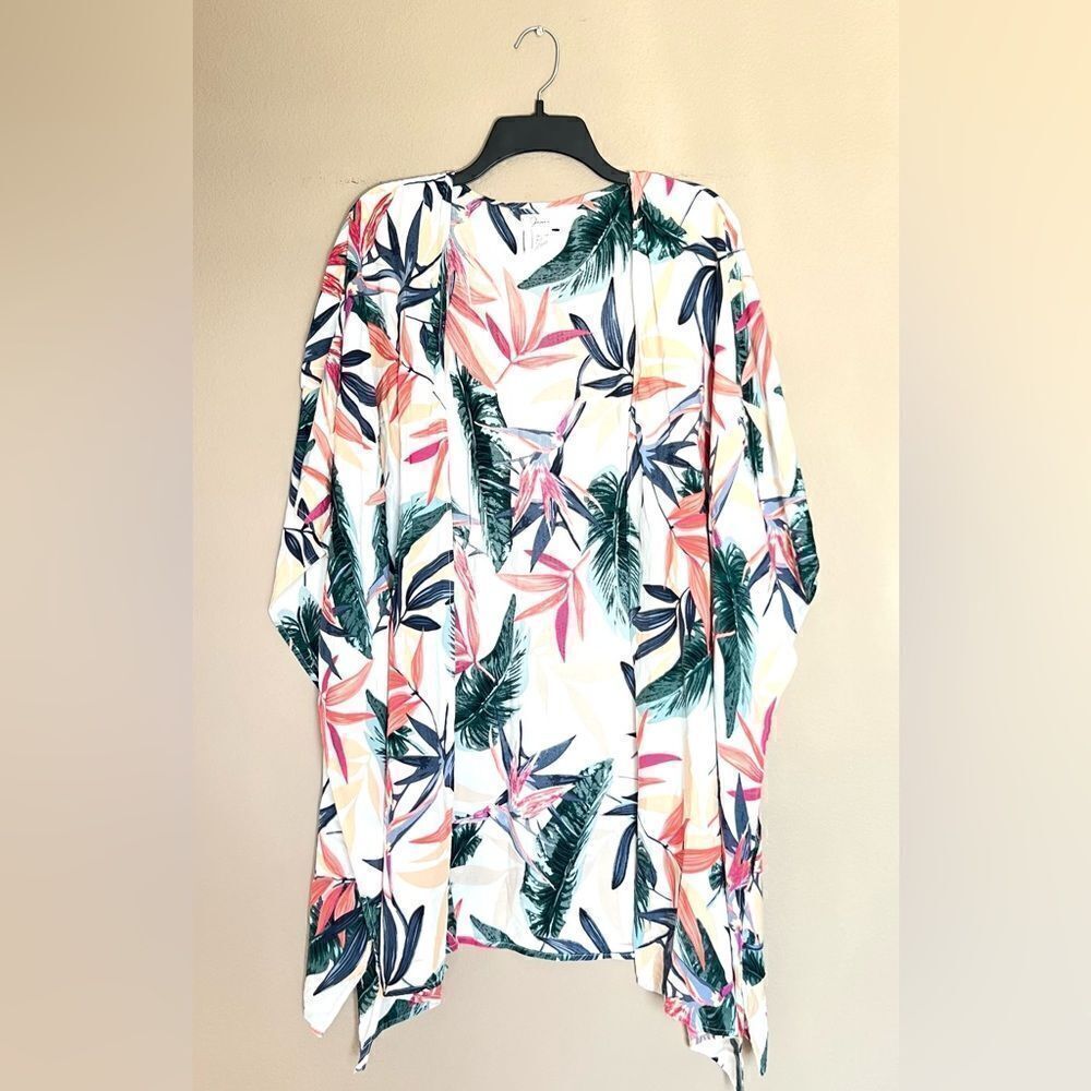 Japna Tropical Palm Leaves Kimono Cardigan